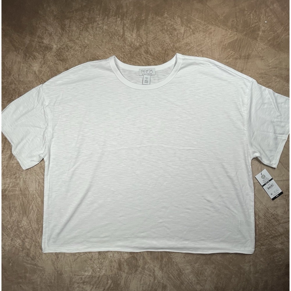 Brand New With tags White Short Sleeve T-Shirt By Sofia Size XXXL